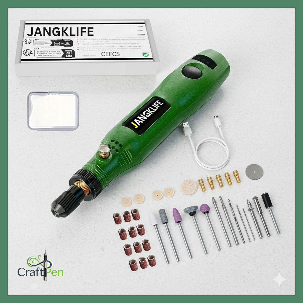 Craftpen Cordless USB Rotary Tool Kit with Jangklife™ Technology - Professional Engraving for Wood, Metal and Jewelry