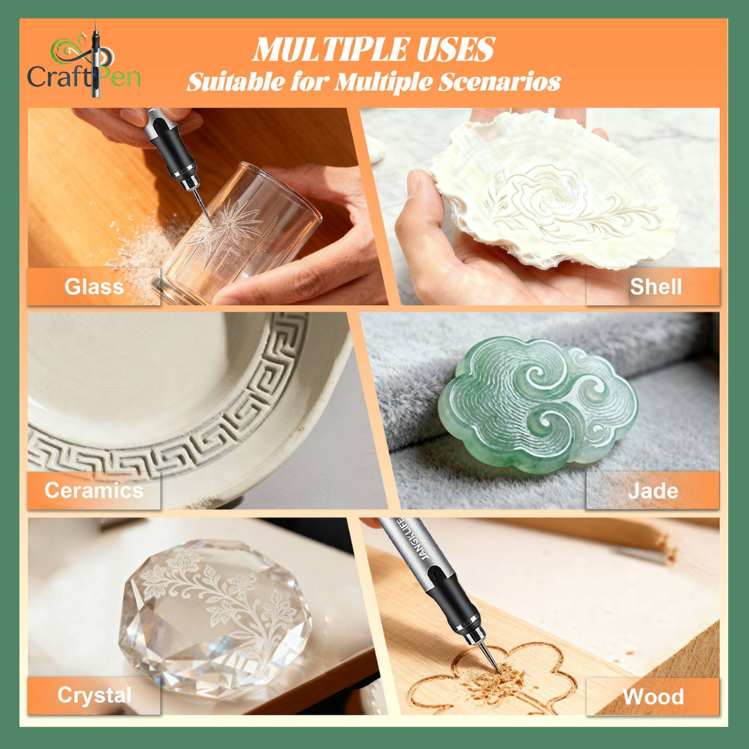 Craftpen Mini USB Rotary Tool with Jangklife™ Technology - Professional Kit for Engraving and Polishing