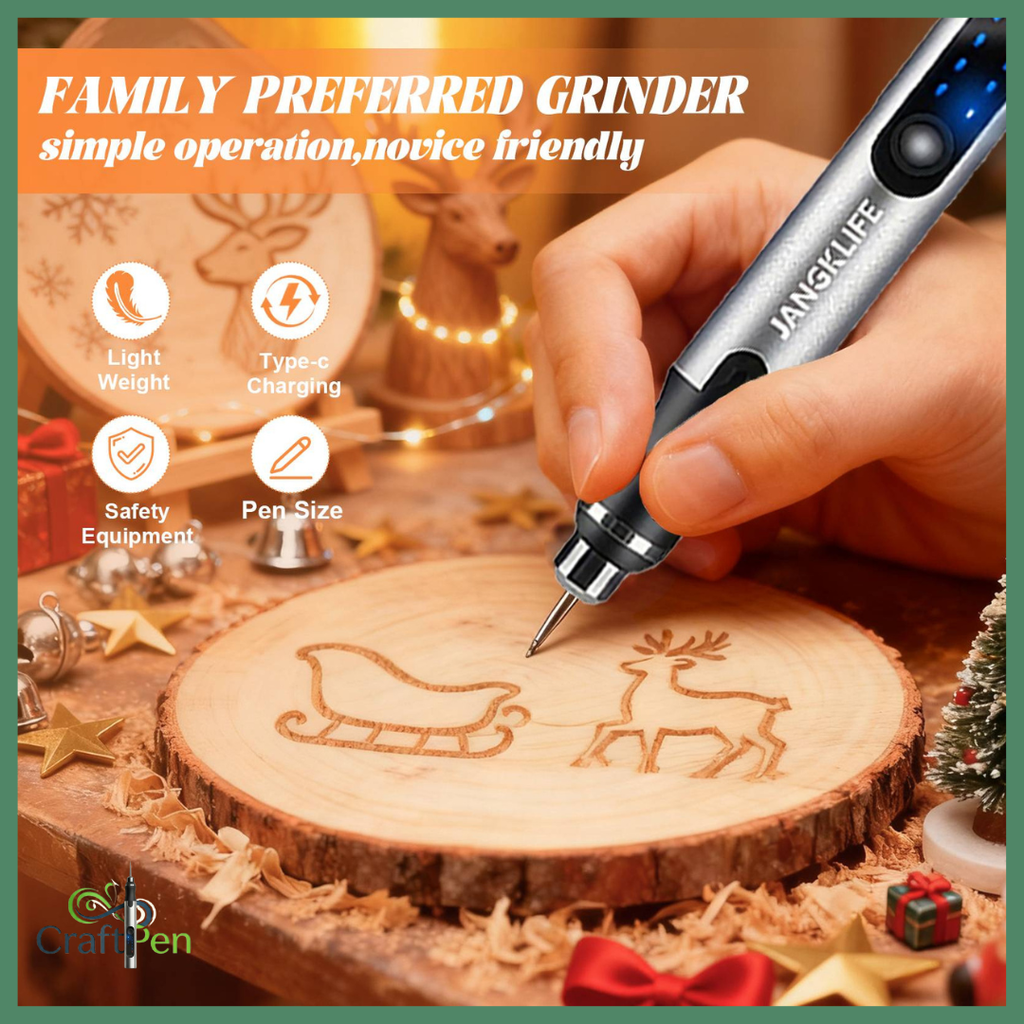 Craftpen Mini USB Rotary Tool with Jangklife™ Technology - Professional Kit for Engraving and Polishing