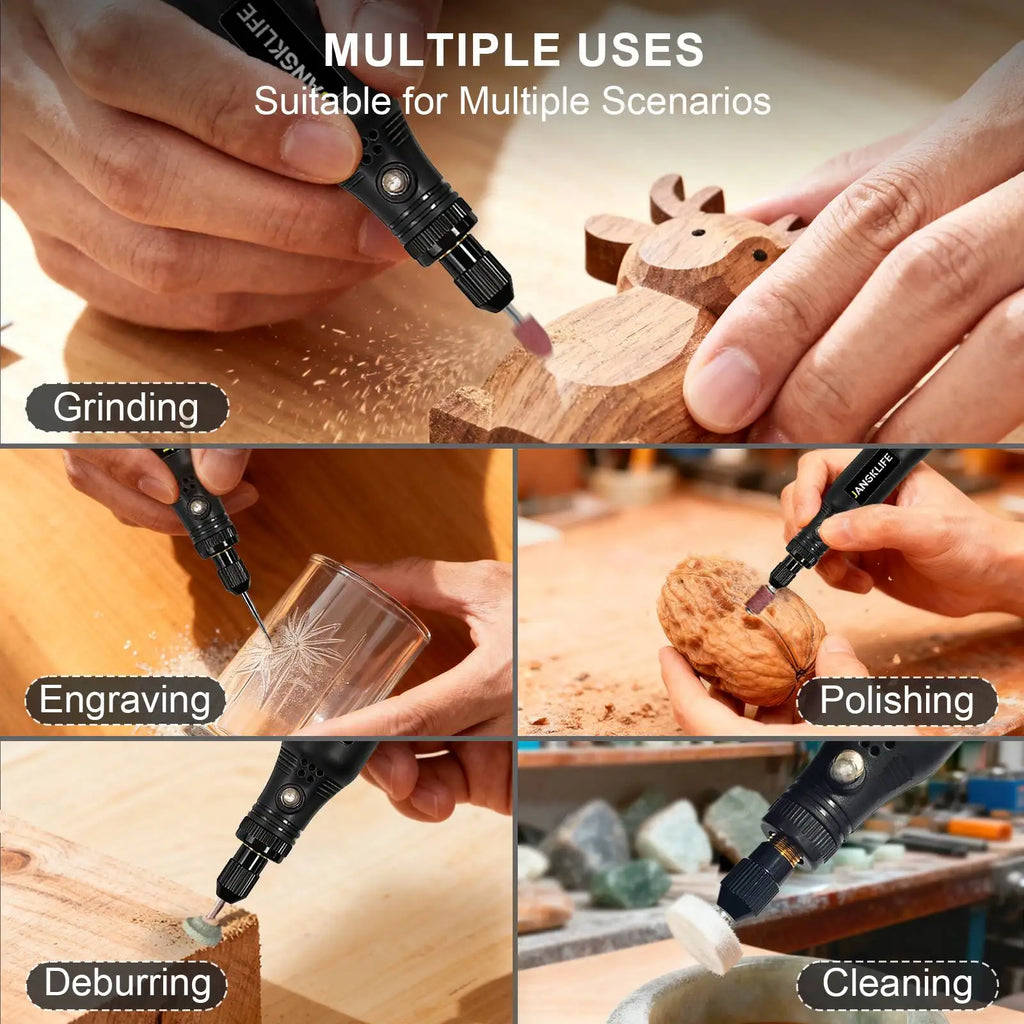 Craftpen Cordless USB Rotary Tool Kit with Jangklife™ Technology - Professional Engraving for Wood, Metal and Jewelry