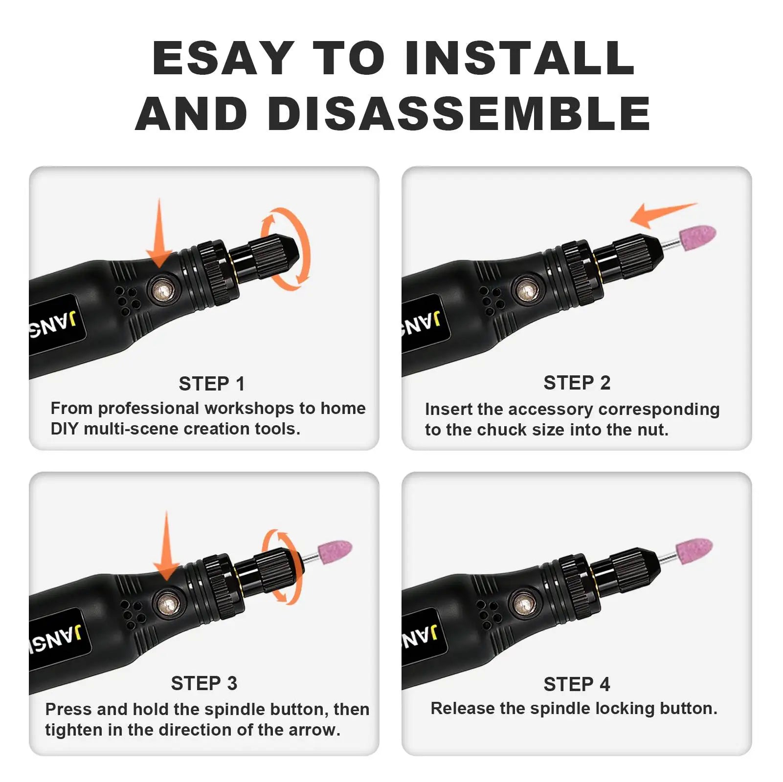Craftpen Cordless USB Rotary Tool Kit with Jangklife™ Technology - Professional Engraving for Wood, Metal and Jewelry