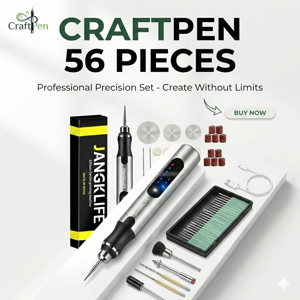 Craftpen Mini USB Rotary Tool with Jangklife™ Technology - Professional Kit for Engraving and Polishing