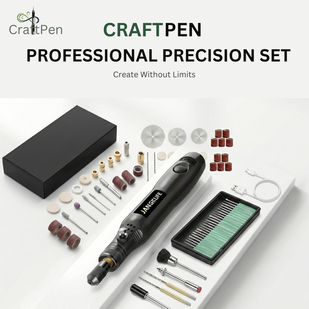 Craftpen Cordless USB Rotary Tool Kit with Jangklife™ Technology - Professional Engraving for Wood, Metal and Jewelry